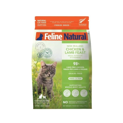 F9 Feline Natural 320g ((Chicken & Lamb Feast)) Freeze-Dried Cat Food 凍乾脫水貓糧 雞肉羊肉盛宴 320克 (F9-CL320) 原裝行貨 (新包裝 升級版)